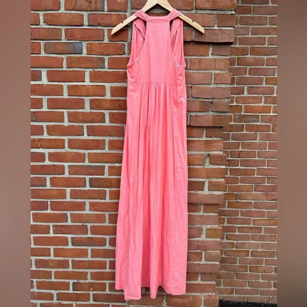 J. Crew Peach Coral Cotton Maxi Dress
